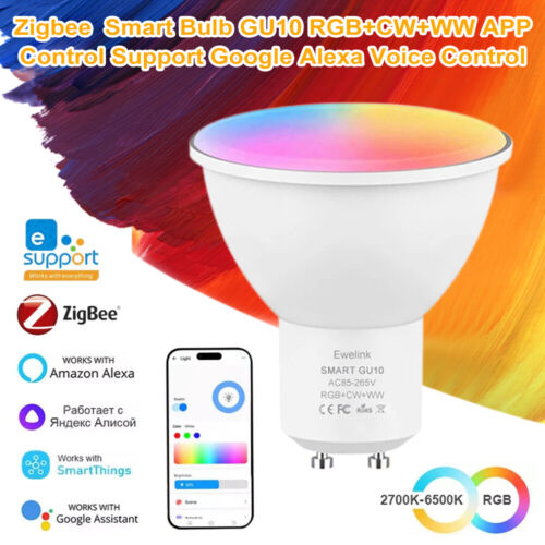 GU10 WIFI Zigbee LED Leuchtmittel 5W RGBW Glühbirne Licht Smart Life APP Alexa # - Bild 26 von 26