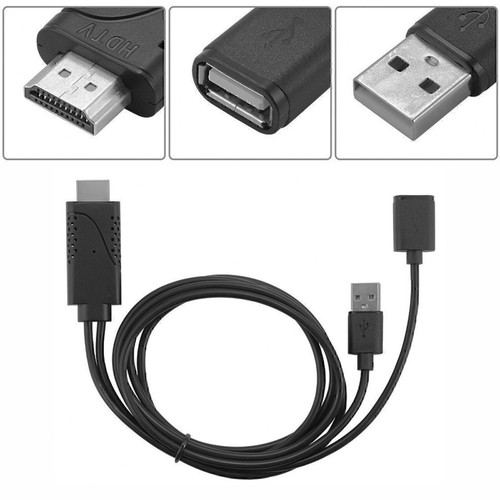 USB Female to HDMI Male HDTV Adapter Cable for iPhone X XS 8 7/7plus/6s 6 plus - Picture 7 of 12