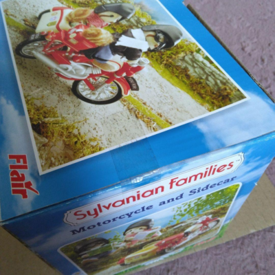 Sylvanian Families Motorcycle & Sidecar Raccoon Dolls toy with Box