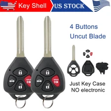 2 Remote Shell Case Car Key Fob Cover For 2007 2008 2009 2010 2011 Toyota Camry