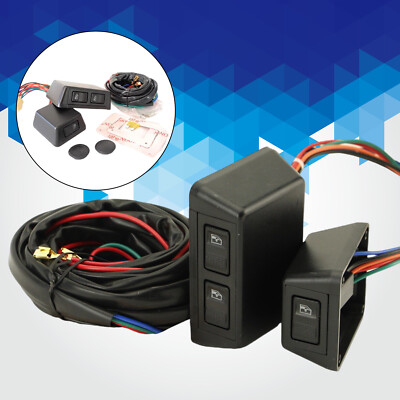 Universal 12V 3 Rocker Switch Kit Door Lock Power Windows for front two doors