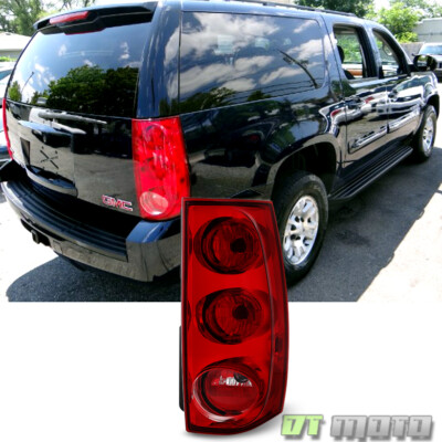 Right Passenger Side Tail Light For 2007-2014 GMC Yukon XL 1500/2500 - Red Lens, Chrome Housing