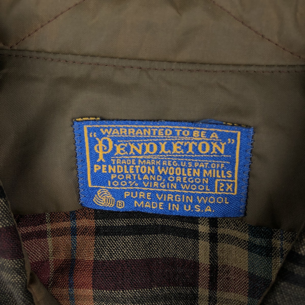 PENDLETON Old clothes 70'S check pattern button d… - image 3