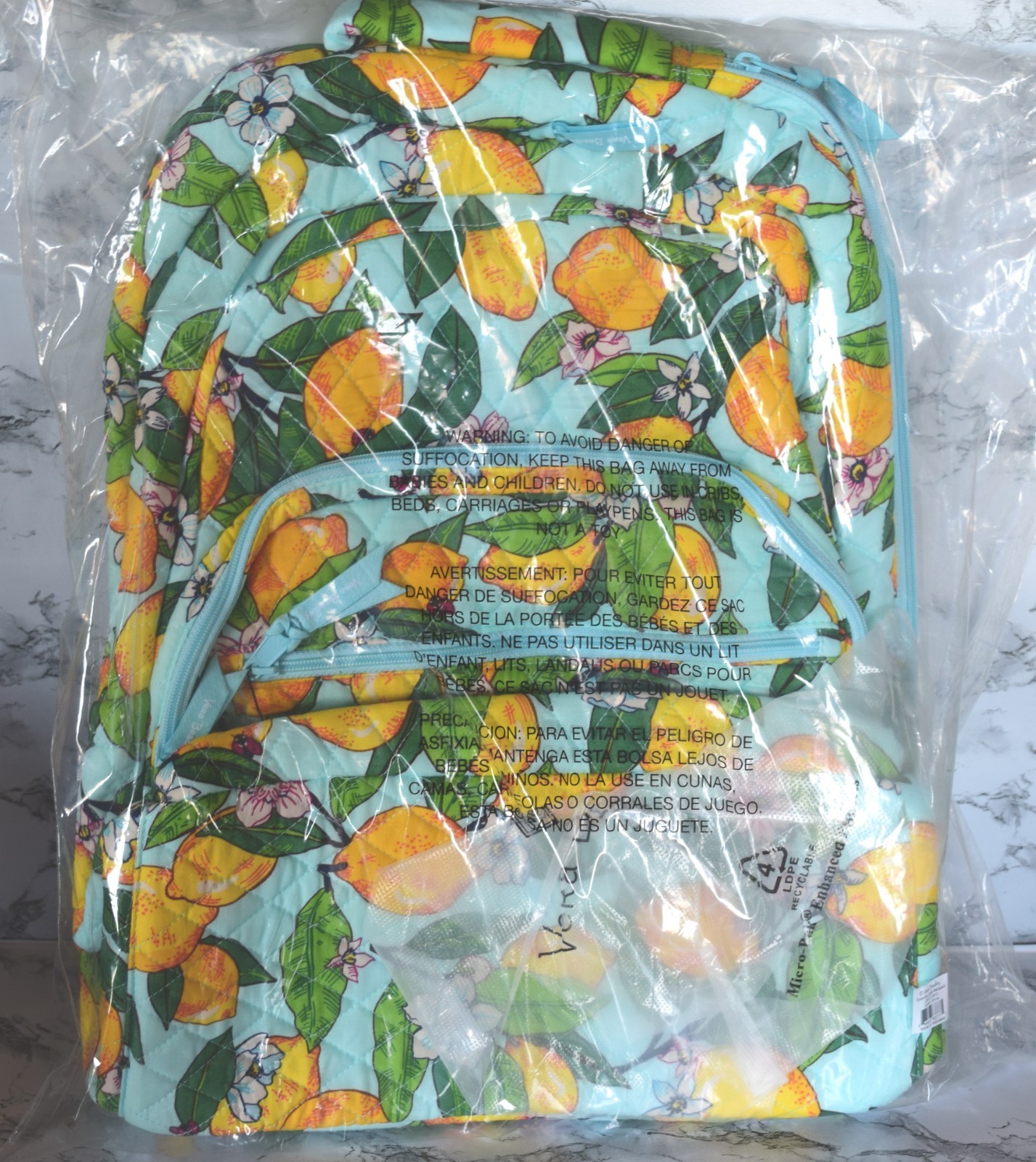 NWT SEALED Vera Bradley  Lemon Grove Essential Large Backpack