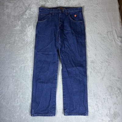 Wrangler FR Jeans Mens 32x30 (Fits 34x30) Blue Denim Workwear 10FR31MWZ