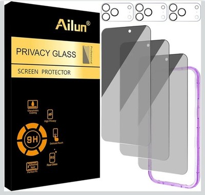 Ailun 3 Pack for iPhone 17 Pro Max Privacy Screen Protector [6.9 inch] with... 