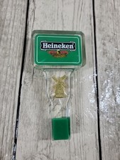 Vintage Heineken Beer Tap Handle Clear Acrylic Gold Windmill Bar Pub Decor