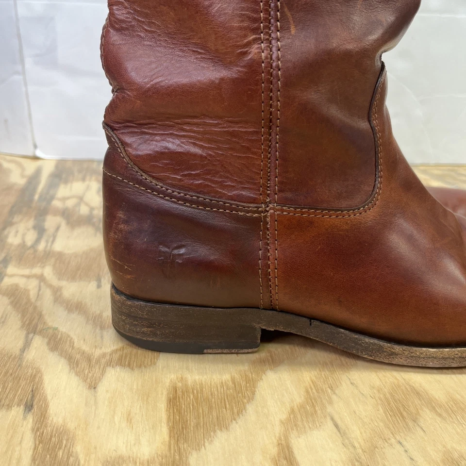 Botas de equitación Frye para mujer Melissa botón altas de cuero antiguo 7,5B ecuestres Foto 4 de 4