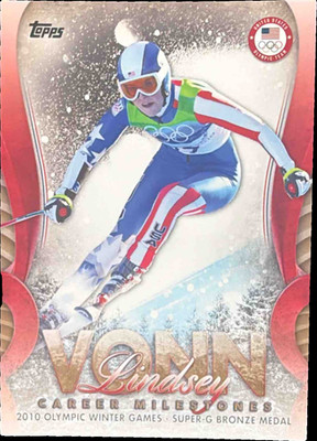 2018 Topps U.S. Olympics Lindsey Vonn Career Milestones Gold /25 #LV-10 USA