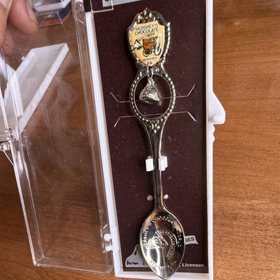 Hershey's Chocolate World Hershey PA Souvenir Spoon Silver Tone Metal w/ Case