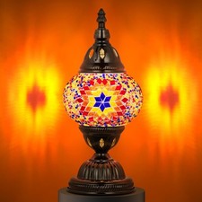 Marrakech Tiffany Lamp Turkish Table Lamps with Vintage Style, Handmade Moroccan