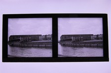 Berlin Lehrter Zoll und Güterbahnhof   Antikes Glas  Stereo Bild  um 1900