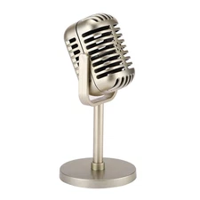 Retro Microphone Props Model, Vintage Prop Mic, Fake Plastic Microphone Stage...