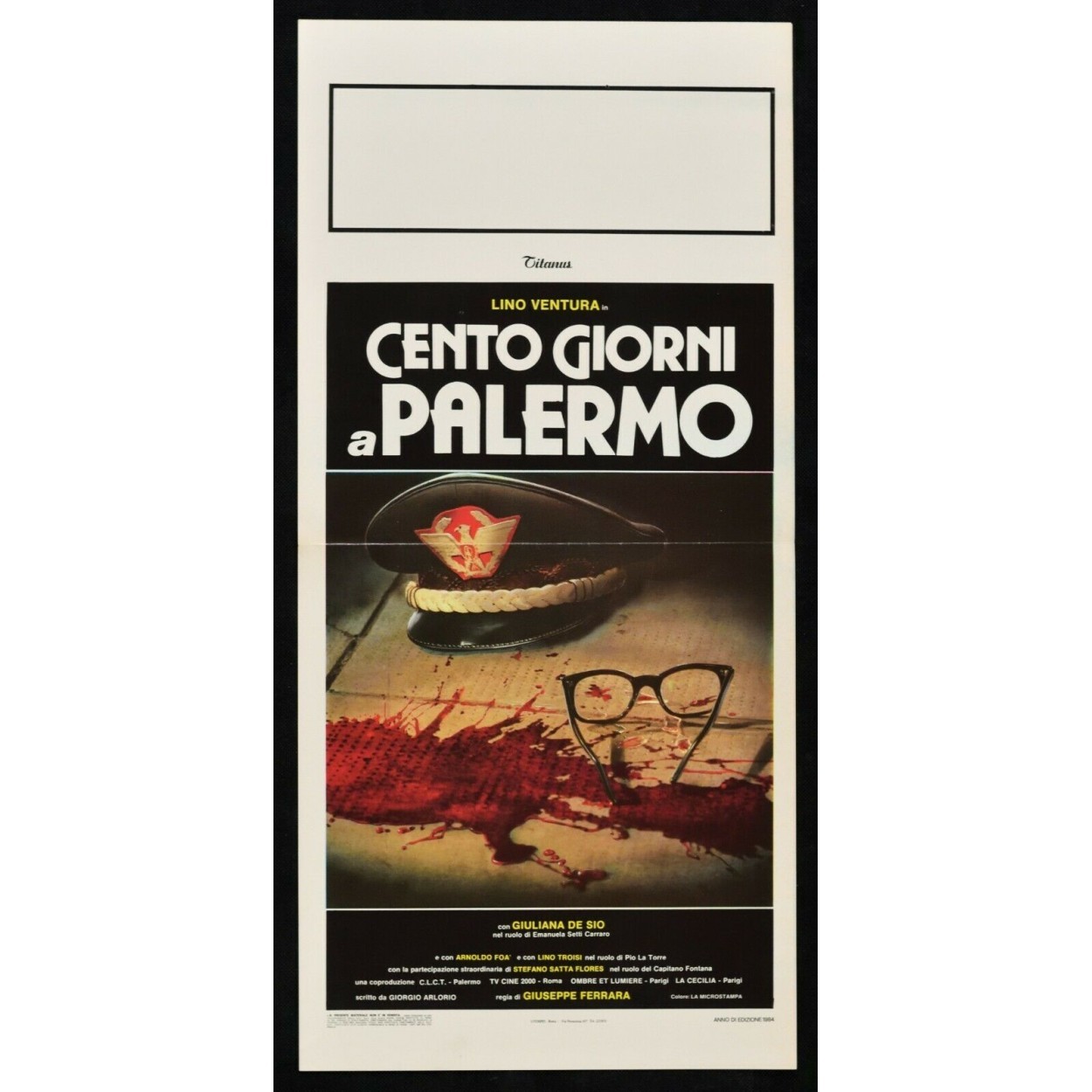 Locandina originale film Cento giorni a Palermo (1984) - Regia di Giuseppe Ferrara