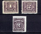 Canada - ML#264 - Postage Due, Scott#'s J1, J2 & J16 MH