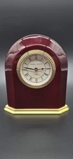 Stuart Austin Wooden mantel desk clock Quartz Tested Works Well