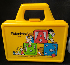 Vintage 1979 Fisher Price 638 ABC Play School Lunchbox with Red Thermos