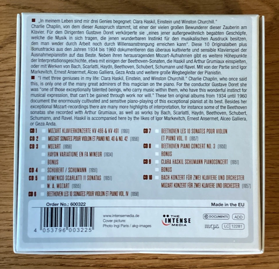 CLARA HASKIL Milestones of a Legend - 10 Original Albums & bonus tracks 10CD - Image 2 of 3