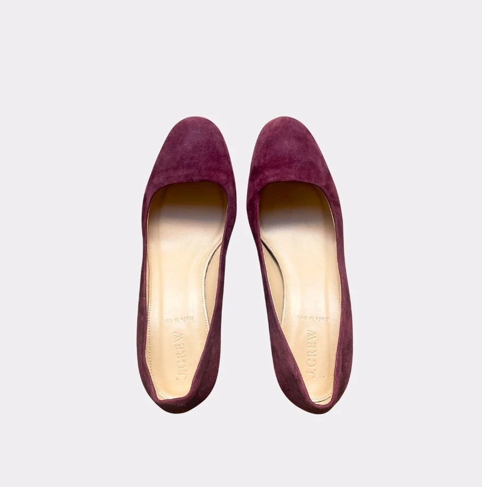 J.Crew замшевый котенок блок каблук насос в баклажан/слива фиолетовый. - Изображение 3 из 4