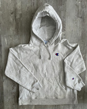 Champion Reverse Weave Men's L Gray Pullover Fleece Hoodie Pockets Logo