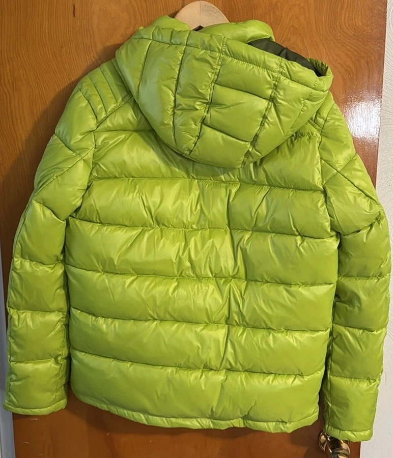 Guess Puffer Jacket Mens Small Zip Pockets Apple Green - Image 2 of 3