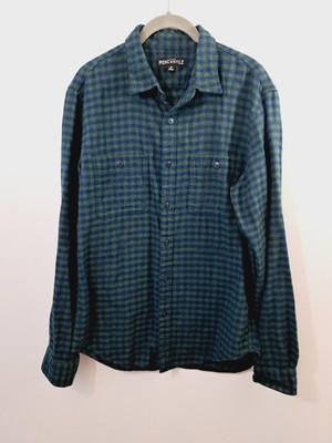 J. Crew Mercantile Ble Green Check Flannel Button-up Shirt In Size Medium