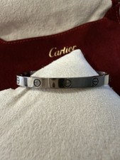 Cartier LOVE Bracelet, Medium Model 18K White Gold -Size 16 w/ Original Box/Cert