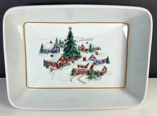Williams Sonoma Twas the Night Before Christmas 14" Baking Dish Snowy Village