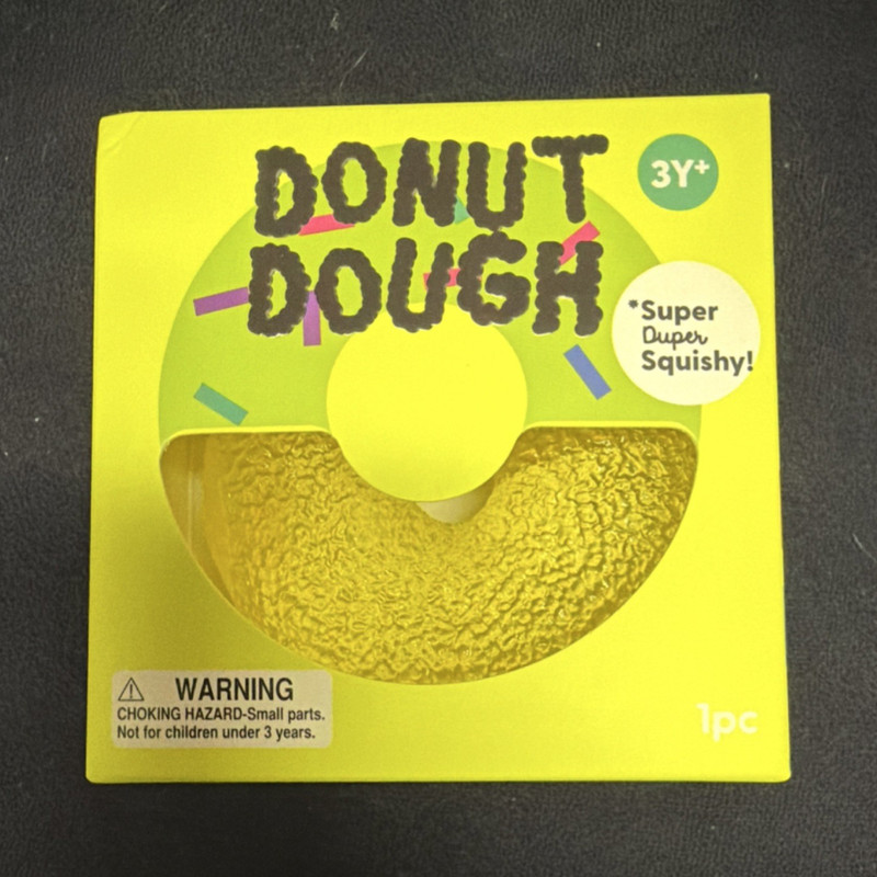 J'Adore Donut Dough Squishy Squeeze Ball Stress Reliever Green Maltose 3+ in