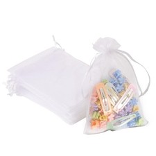 100PCS White Organza Bags, 4x6 Inch Small Mesh Bags Drawstring, Jewelry Gift ...