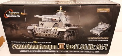 NAZI PanzerKampfwagen III Ausf.L Sd.Kfz.141/1 | Char Radiocommandé 1/16 Henglong, Neuf