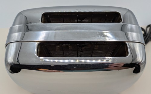 Vintage GE 1950’s Chrome 2 Slice Pop Up Toaster 82T82 WORKS READ DESCRIPTION - Picture 5 of 10