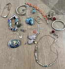 Lot Vintage Sterling Silver Jewelry Bracelets, Earrings, Rings, Necklace 250 G