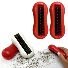 2 Pc Portable Rolling Cleaner Restaurant Vacuum Crumb Brush Desks Tables Carpets
