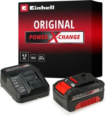 Original Einhell Starter Kit PXC 4,0 Ah (18 V, 900 W, Akku + 3 A Ladegerät, 75
