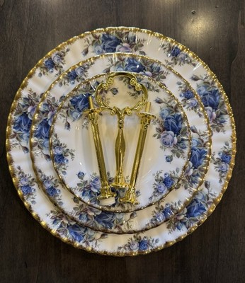 Royal Albert Moonlight Roses 3- Tier Cake Dessert Stand England