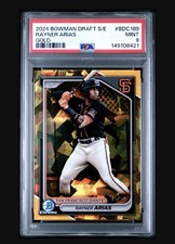 2024 Bowman Draft Sapphire Rayner Arias Gold /50 PSA 9 Giants BDC-189