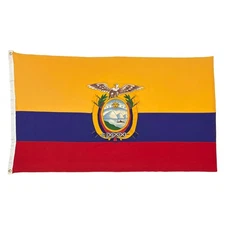 Vintage Sewn Cotton Ecuador Flag South Latin America Cloth Textile Art Decor