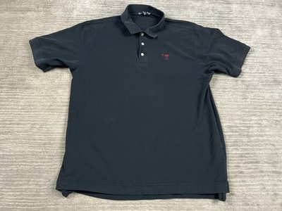 Devon & Jones Shirt Mens XL Black Short Sleee Polo Pima Cotton Casual
