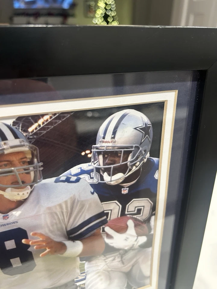 "Arte de pared enmarcado Dallas Cowboys Troy Aikman Emmitt Smith Michael Irvin 12,5 x 15,5""" Foto 2 de 4