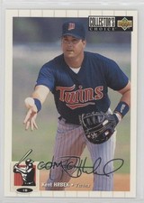 1994 Upper Deck Collector's Choice Silver Foil Signature Kent Hrbek #486 qf6