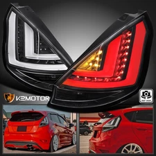 Black Fits 2014-2019 Ford Fiesta Hatchback LED Tube Tail Lights Lamps Left+Right