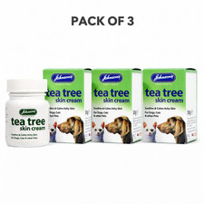 3 x 50G JOHNSONS TEA TREE SKIN CREAM PET DOG CAT ANTISEPTIC SOOTHING ITCHY SKIN