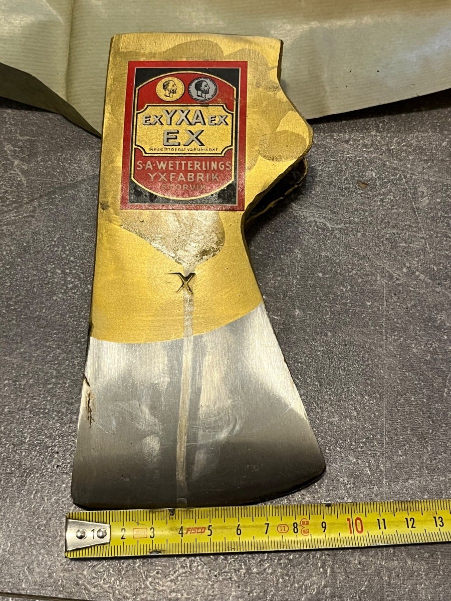 NOS S.A Wetterling EX steel turpentine axehead swedish with label