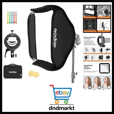 S2 60x60cm 24''*24'' Faltbare Universal Softbox Kit Bowen Mount S-Type Bracket ...