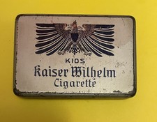 Alte Blechdose  Zigaretten KIOS Kaiser Wilhelm Trustfrei 25 Cigarette Tin 1910