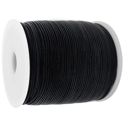 Lederschnur (ab 0,33  /m) Rund 1 mm. Schwarz Lederband. Länge: wählbar