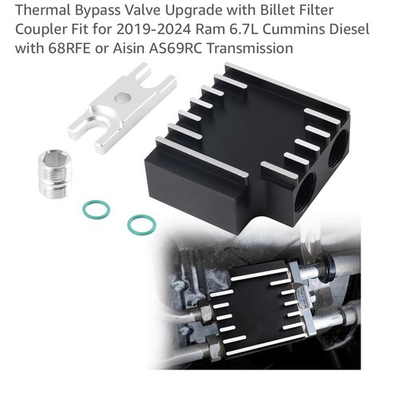 #ad Thermal Bypass Valve Upgrade with Billet Filter Coupler Fit for 2019 2024 Ram $49.99