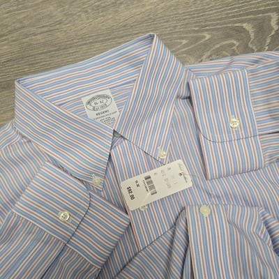 NWT Brooks Brothers Regent Dress Shirt Button 100% Cotton Mens 16-32 Striped