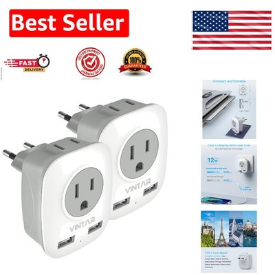 Travel Essentials: 2 Pack  Power Adapter with 2 USB Ports & American Outlets